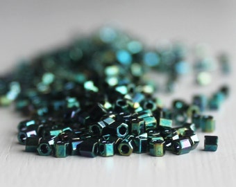 20g High Metalic Blue Green Iris Hexagon Size 8 TOHO Seed Beads