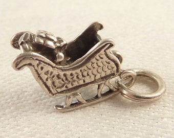 Vintage Sterling Santa's Sleigh Charm