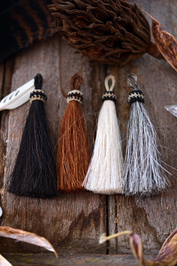 Horse Hair Tassels 3.5 Rustic Horse Hair Tassel by NatureBeads