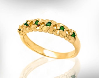 18k emerald wedding band emerald wedding ring for women may birthstone wedding ring - Emerald Wedding Ring 18k emerald wedding band emerald wedding ring for women may birthstone wedding ring - Emerald Wedding Ring