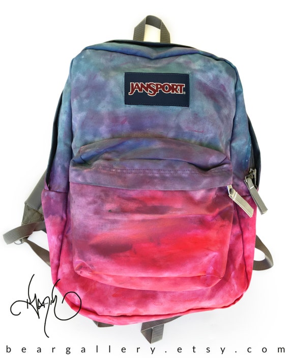 Custom JanSport Backpack Ombre Wash Hand Painted by BearGallery