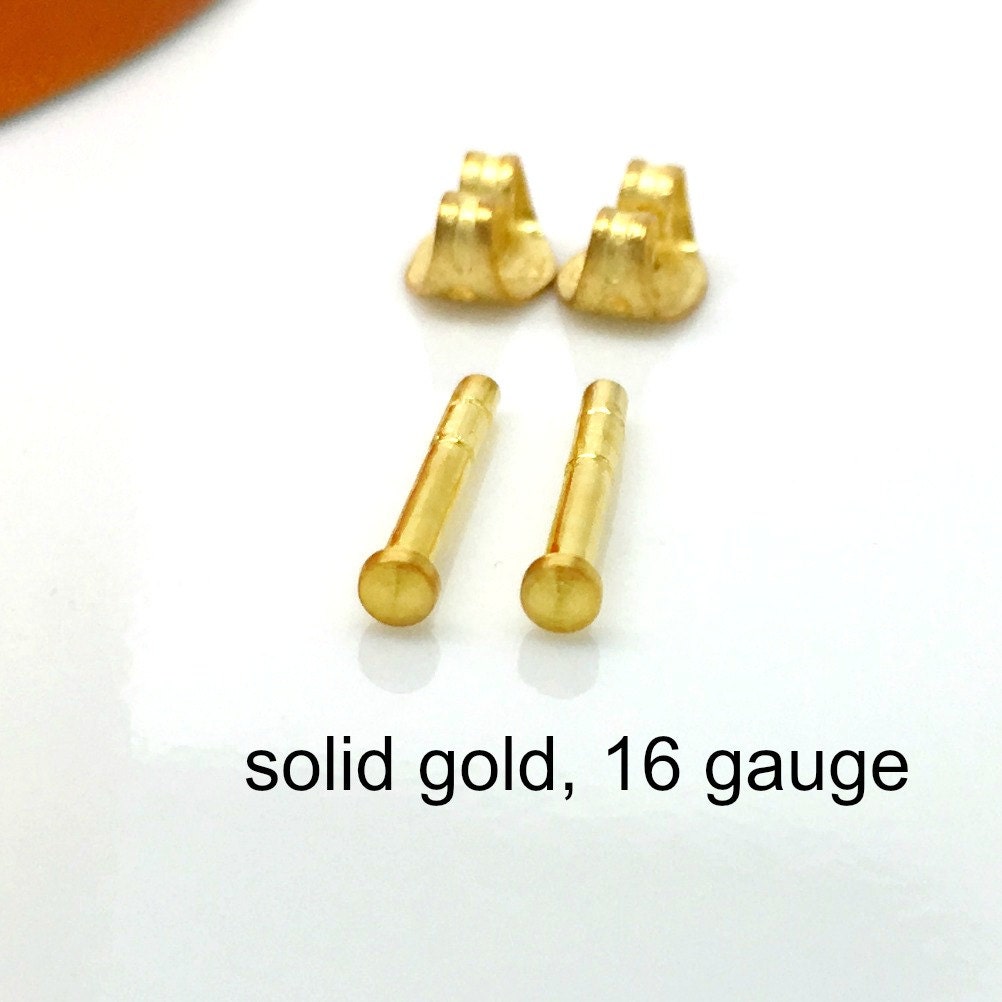 16 gauge gold stud earring gauged stud earrings mens stud
