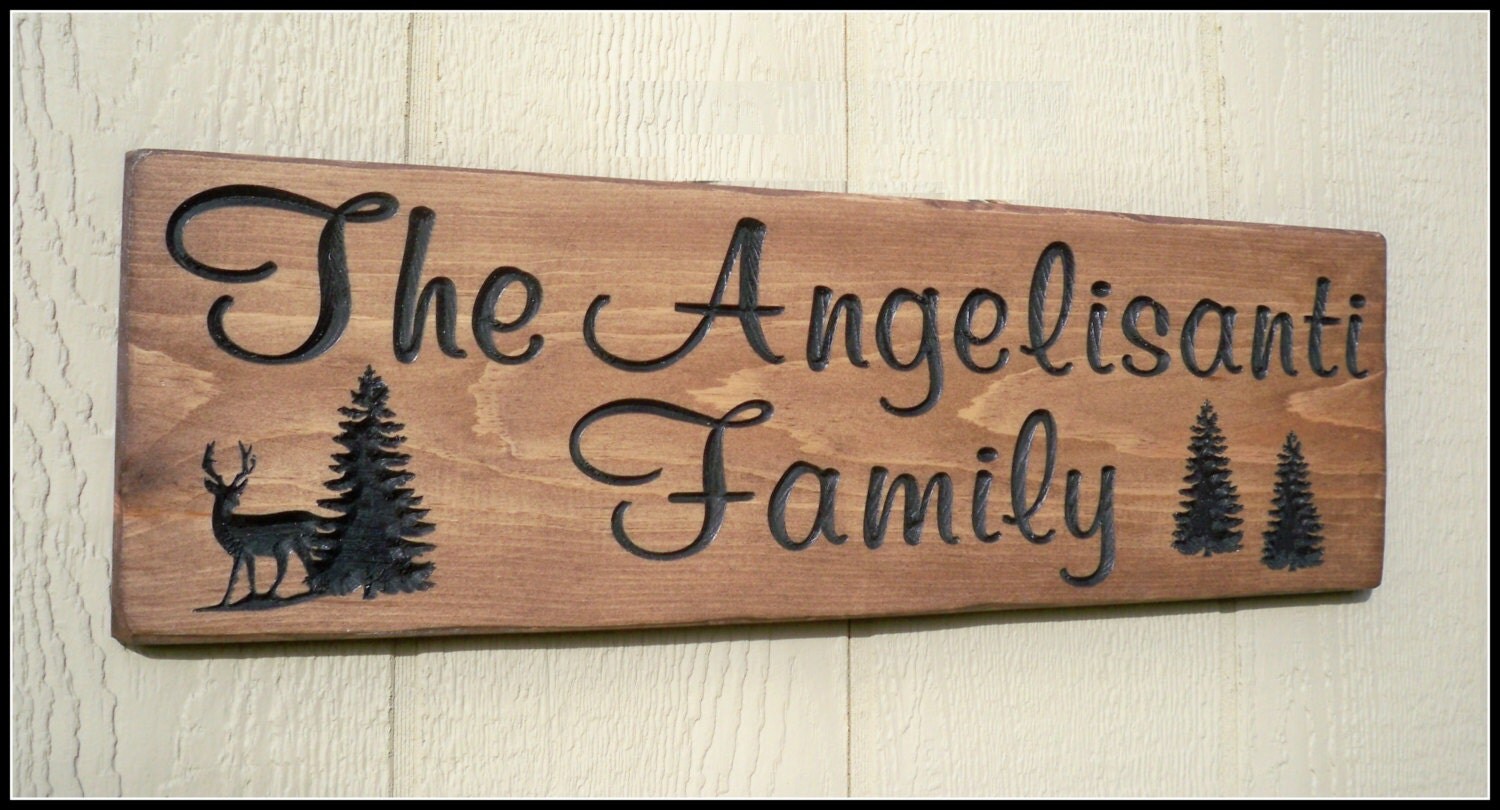 Last Name Sign Wood Signs cabin signs family sign