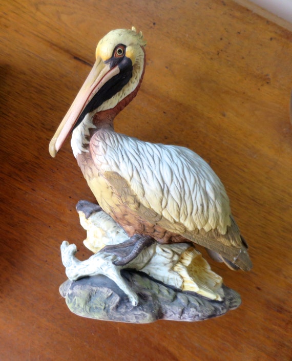 Brown Pelican Figurine Andrea by Sadek Porcelain Bisque
