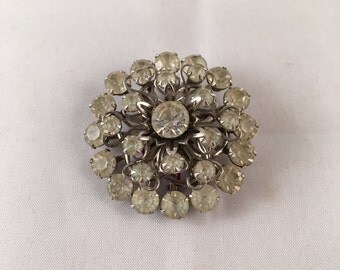 Vintage Rhinestone Cluster Brooch