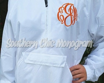 Monogrammed personalized pullover Jacket Rain jacket Sorority Greek Charles River Brand Tennessee Alabama Crimson Florida Ole Miss