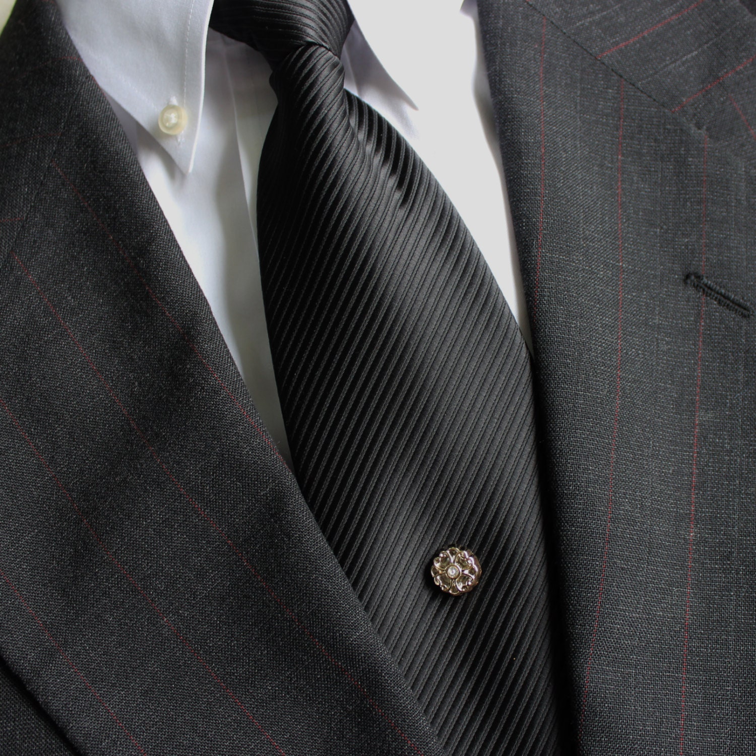 Gold Tie Tack Gold Tie Pin Mens Gift Vintage Style Tie