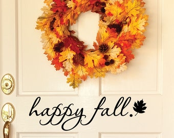 Happy Fall Door Decal - Door Decals - Door Stickers - Door Decal - front door decal - Entryway Decor - Fall Decor - Halloween Decor
