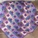 PINK PURPLE LAP, Sofa Throw, Baby Quilt, 42 x 42" Square, Lap Robe Wheelchair Quilt, Hand tied Handmade