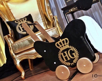 Vinyl Decal/Prince/Princess/Royal Vinyl Monogram Decal/Vinyl Jar Label for candy jars and vases