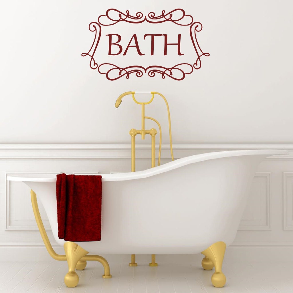 Bath Wall Decal Bathroom Vinyl Lettering Wall Words Decal