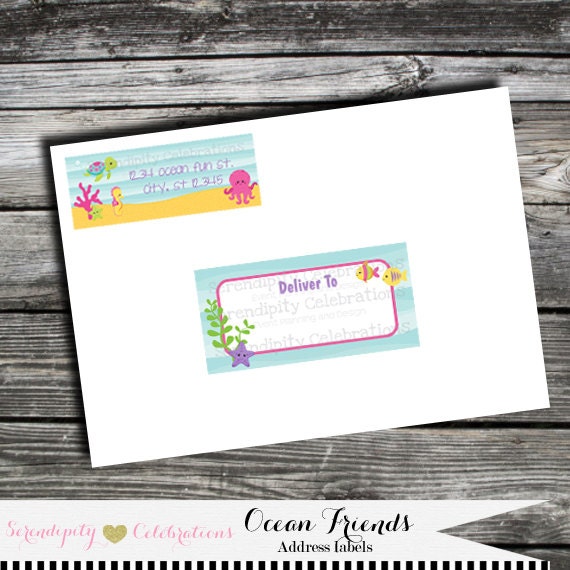 address labels envelope labels ocean friends return address