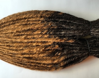 50 Single Ended SE Synthetic Dreads Brown Light Auburn Dreadlock Set Transitional Ombre Fade Custom Dreadloc Hair Extensions
