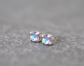 Items similar to Aurora Borealis Swarovski Earrings Swarovski Crystal ...