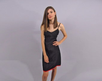 Vintage 90s Slip Dress, Satin Slip Dress, Minimalist Dress, Empire Waist Dress Δ size: sm / md