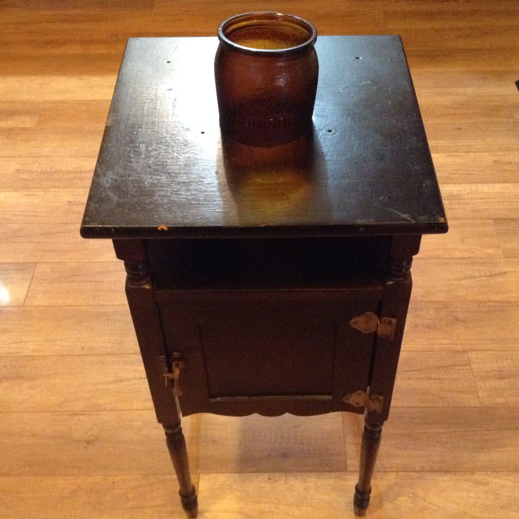 Vintage Smoking Table Humidor Tobacco Wooden Stand Table