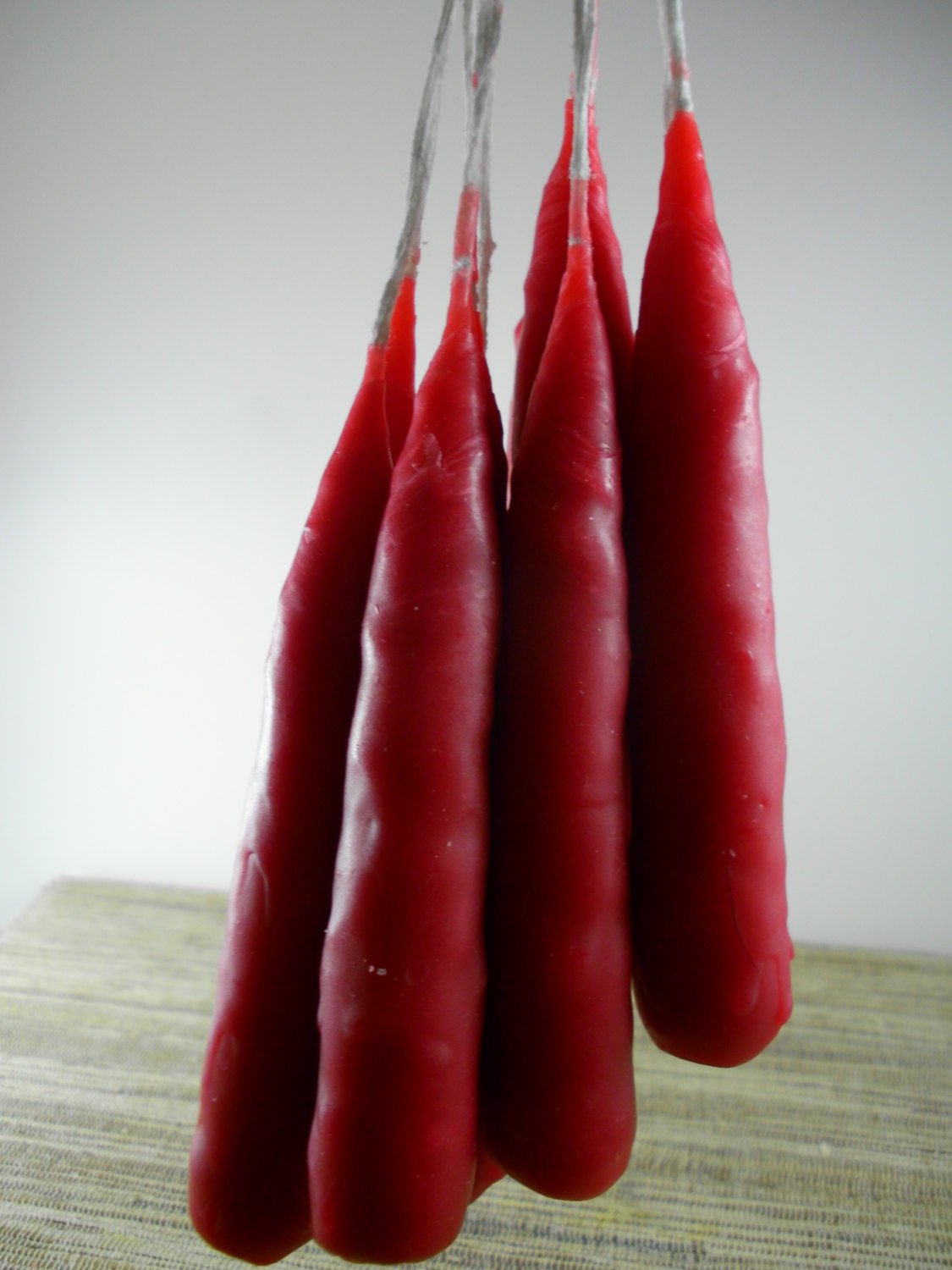 6 Hand Dipped Candles Scented PairRustic Country