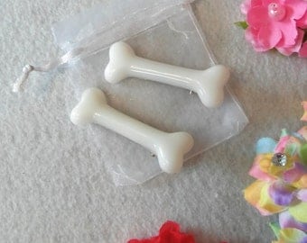 White Bone Hair Clip. 3 inches, 7 cm, alligator clip.