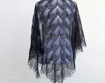 black knitted shawl