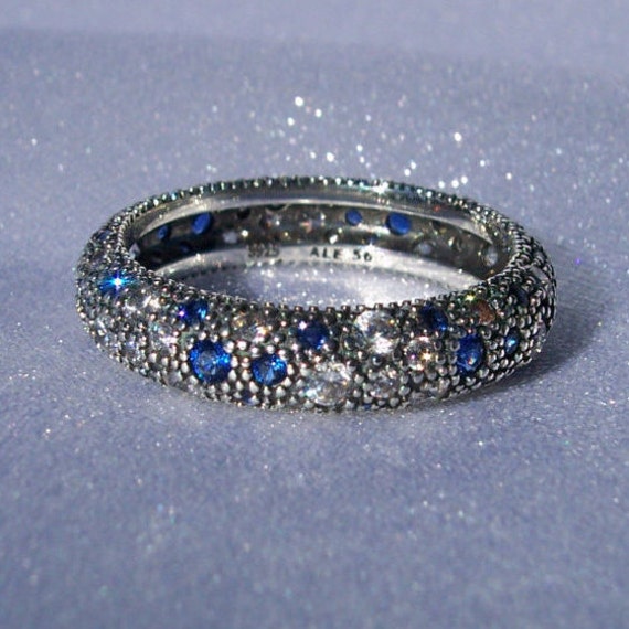 Pandora Cosmic Ring Midnight Blue Crystal Retired by JEWELSELAGANT