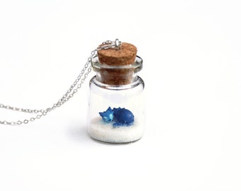 Skoll Necklace, World of Warcraft Fantasy Terrarium Necklace, Keychain, Geek Gift, Gamer Gift, Nerd Gift; 16 inch chain