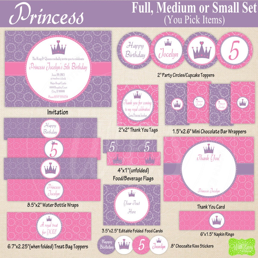 Princess Party Printables Princess Birthday Party Princess