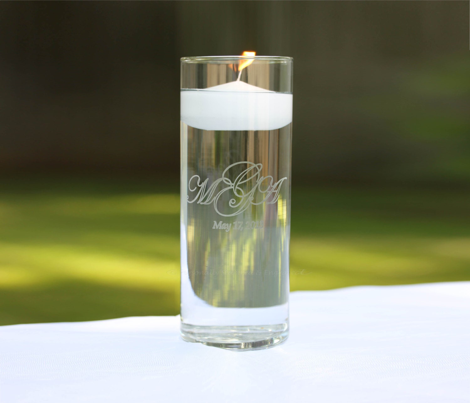 Unity Candle Vase with Floating Candle included in 24 colors