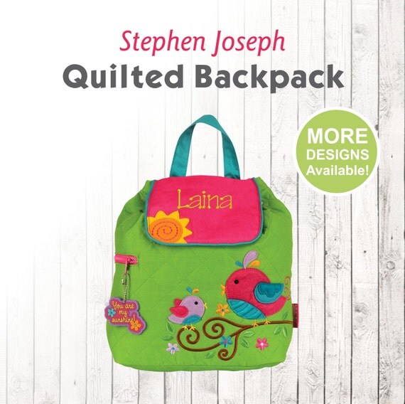 Personalized Bird Backpack Stephen Joseph Quilt Backpack