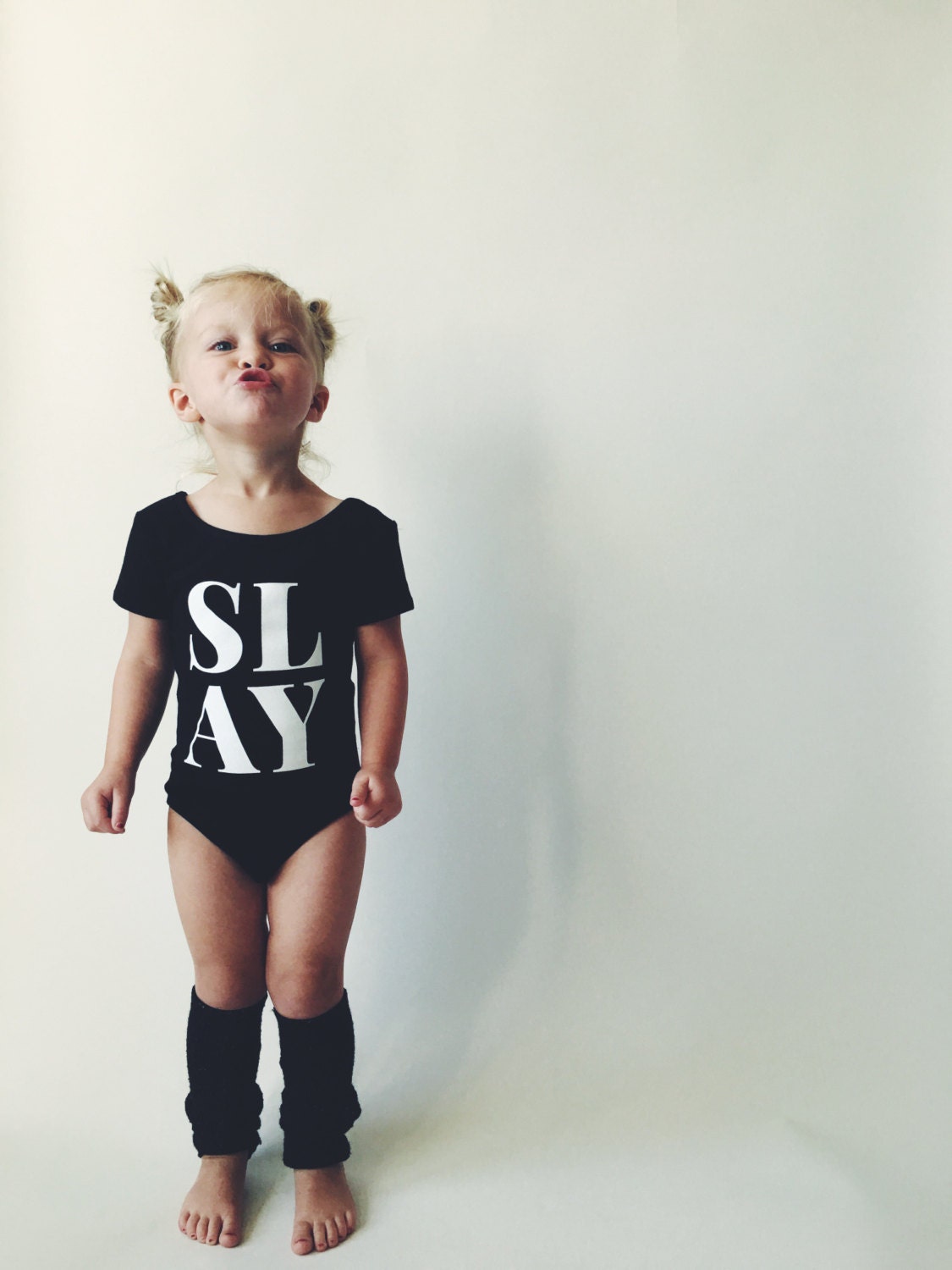 TODDLER LEOTARD SLAY Black Little Girls Leotard