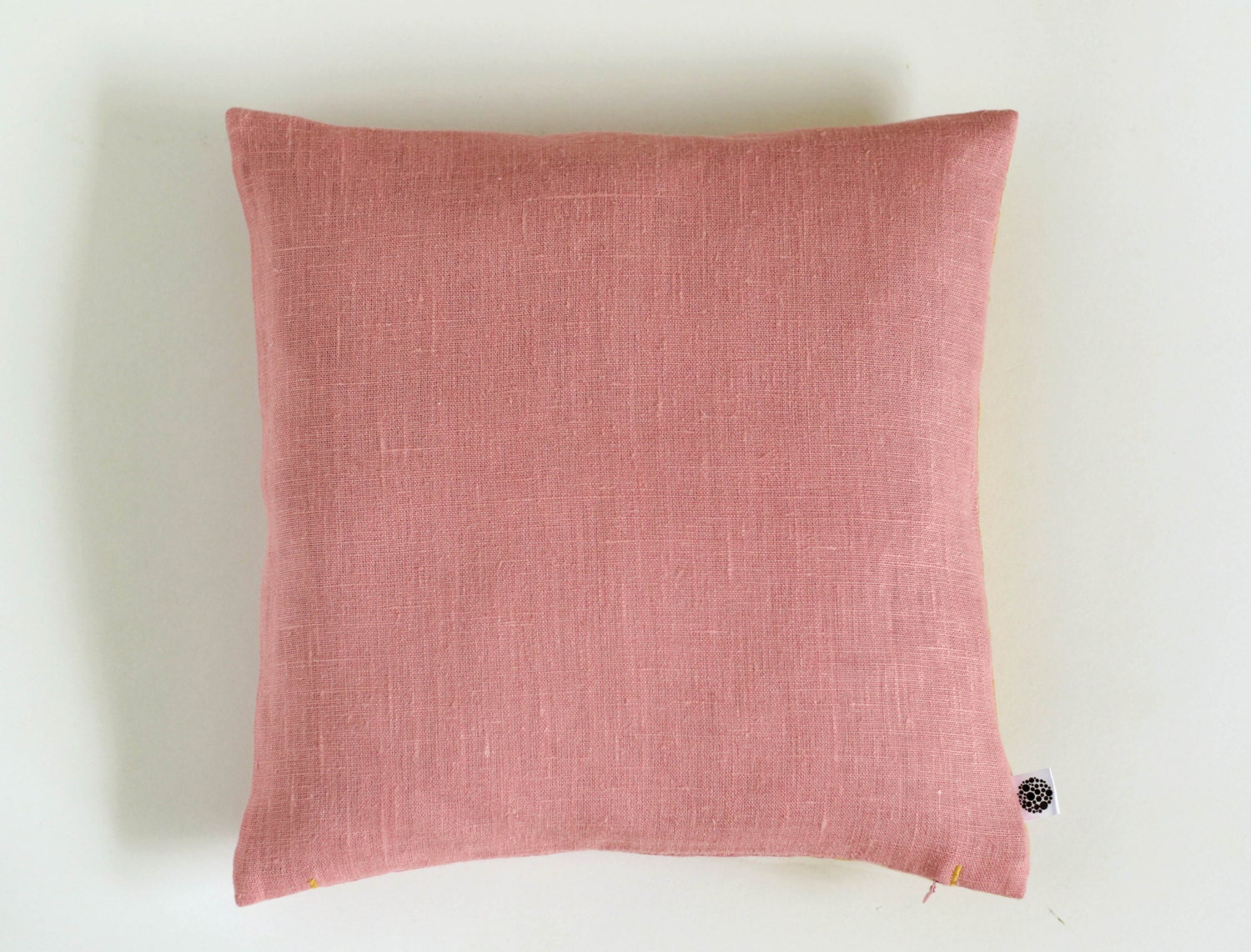 Coral decorative pillow cover natural linen throw by pillowlink