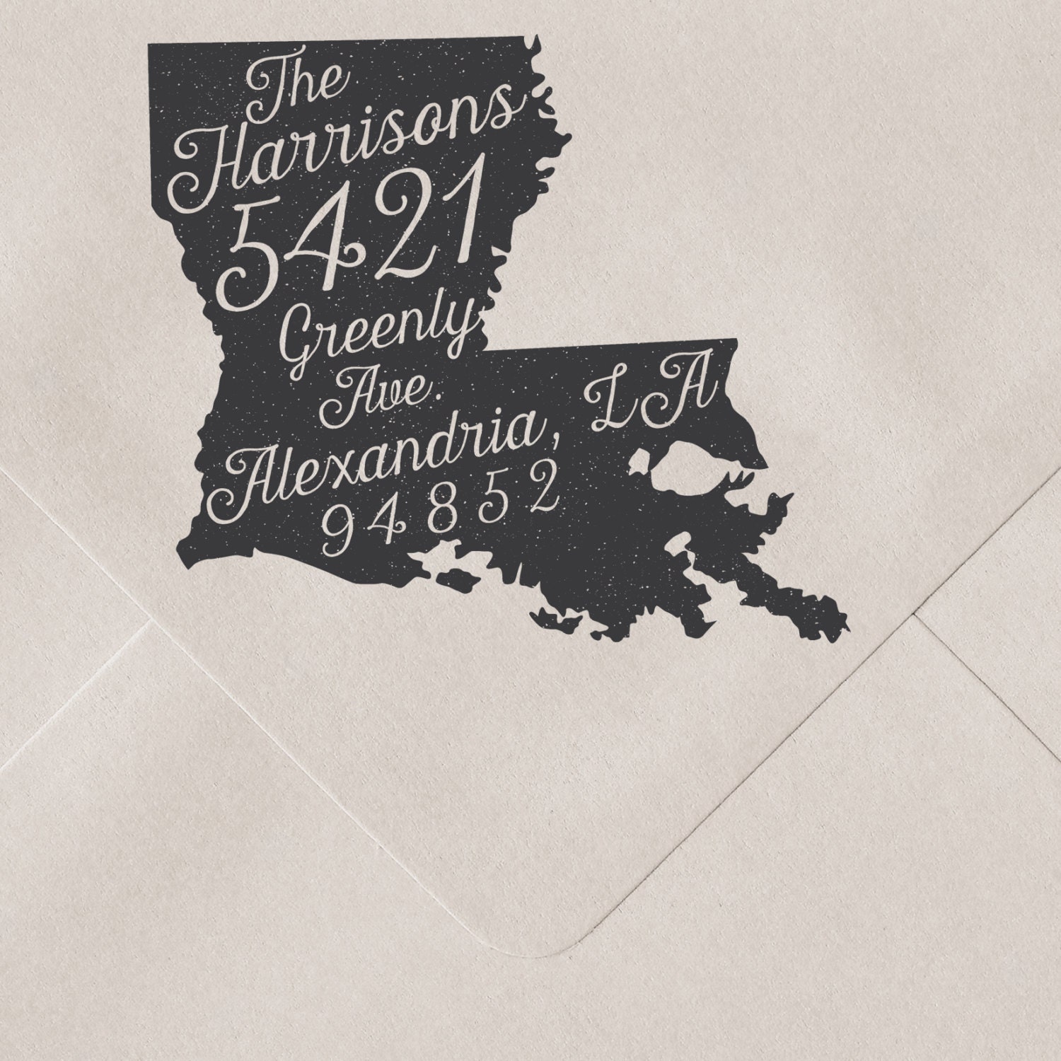 LOUISIANA address stamp. Newlywed gift. Housewarming gift. Custom address stamp. Choose from
