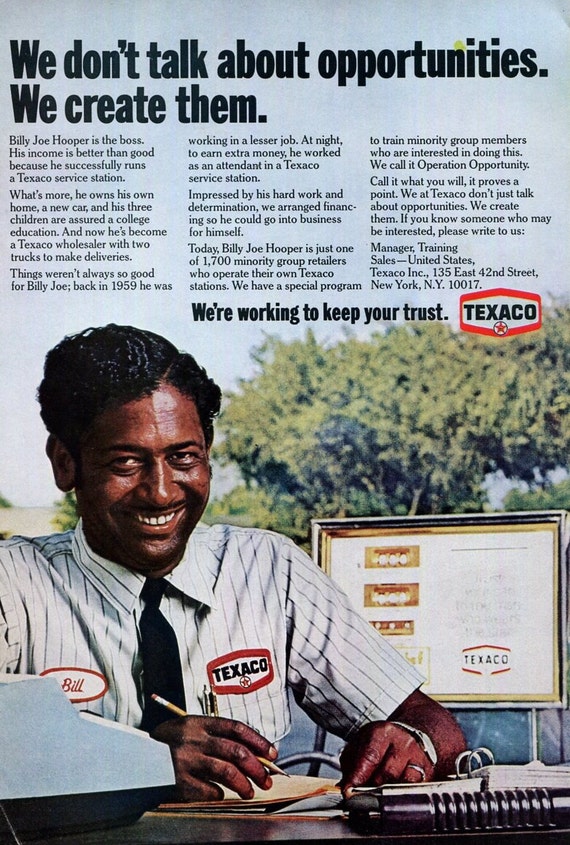 Texaco Ad African American Black Gas Station by ...