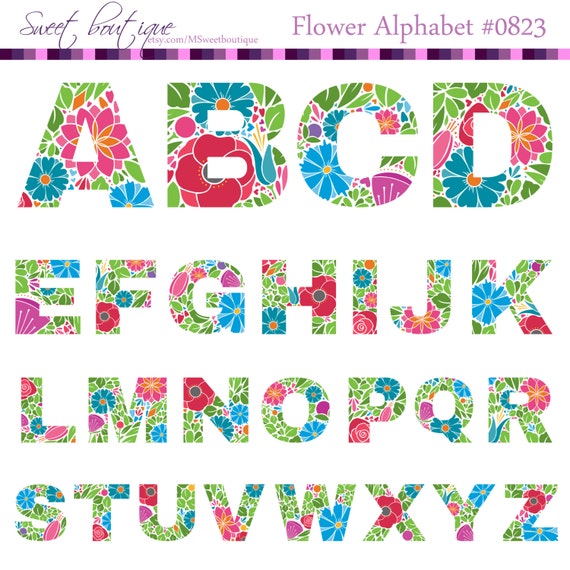 free flower alphabet clip art - photo #27