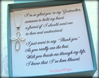 Godmother gift, necklace for Godmother, Godmothers poem, Thank you for being my Godmother, Godmother jewelry, from Godson or Goddaughter