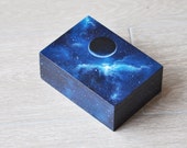Cosmic jewelry box Trinket blue box Keepsake box Jewelry blue storage Wood jewelry box Boite a bijoux Decorative boxes Presentation box