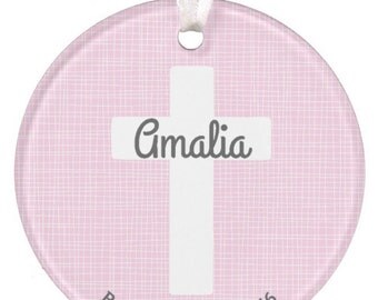 Baptism Ornament, Christmas Ornament, Personalized Baby Christmas Ornament, Baby Gift, 1st Christmas Ornament, Baby Shower Gift, RyElle