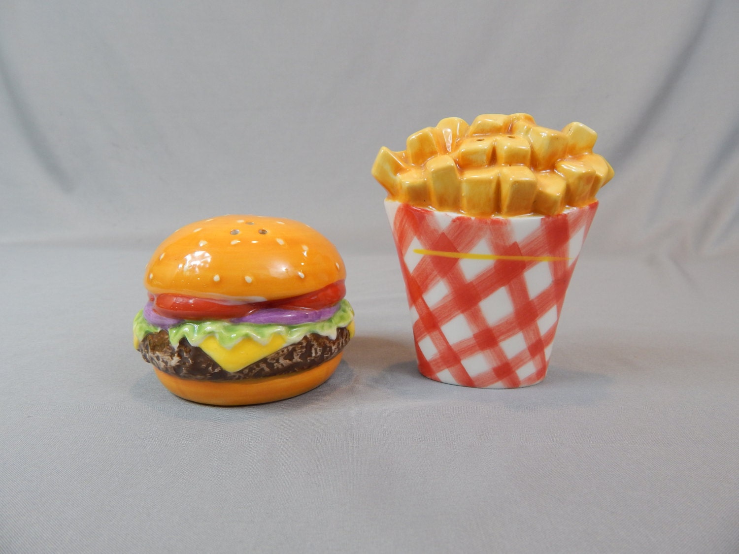 Adorable Vintage Pair Figural Ceramic Salt and Pepper Shakers