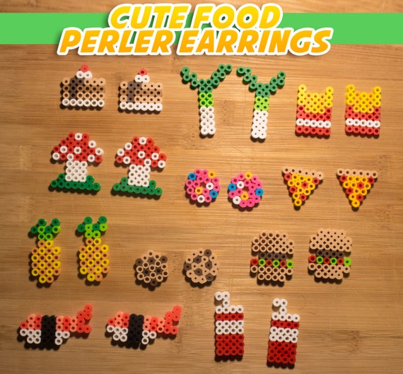 Items similar to Cute Food Perler Bead Earrings - Pick a Style - Custom