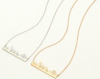 London Skyline Necklace / london necklace, city necklace, cityscape necklace, skyline, Skyline necklace, landscape necklace / N288