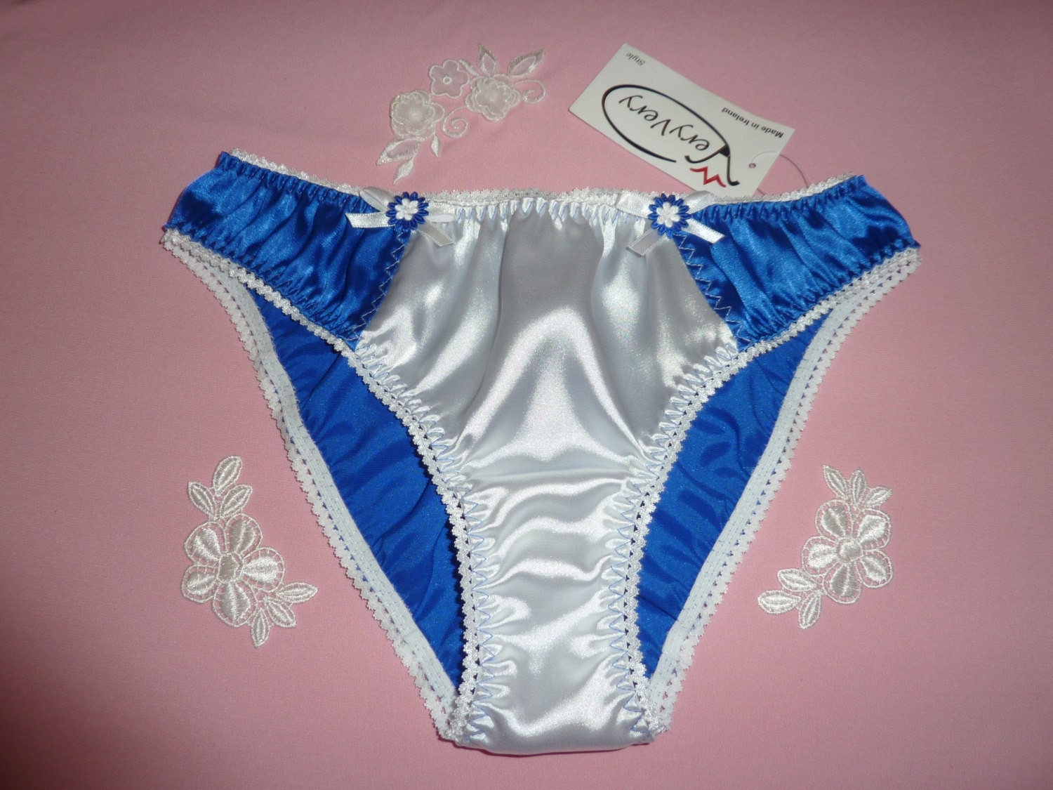 Sexy Hipster Style Shiny Satin Panties Knickers White