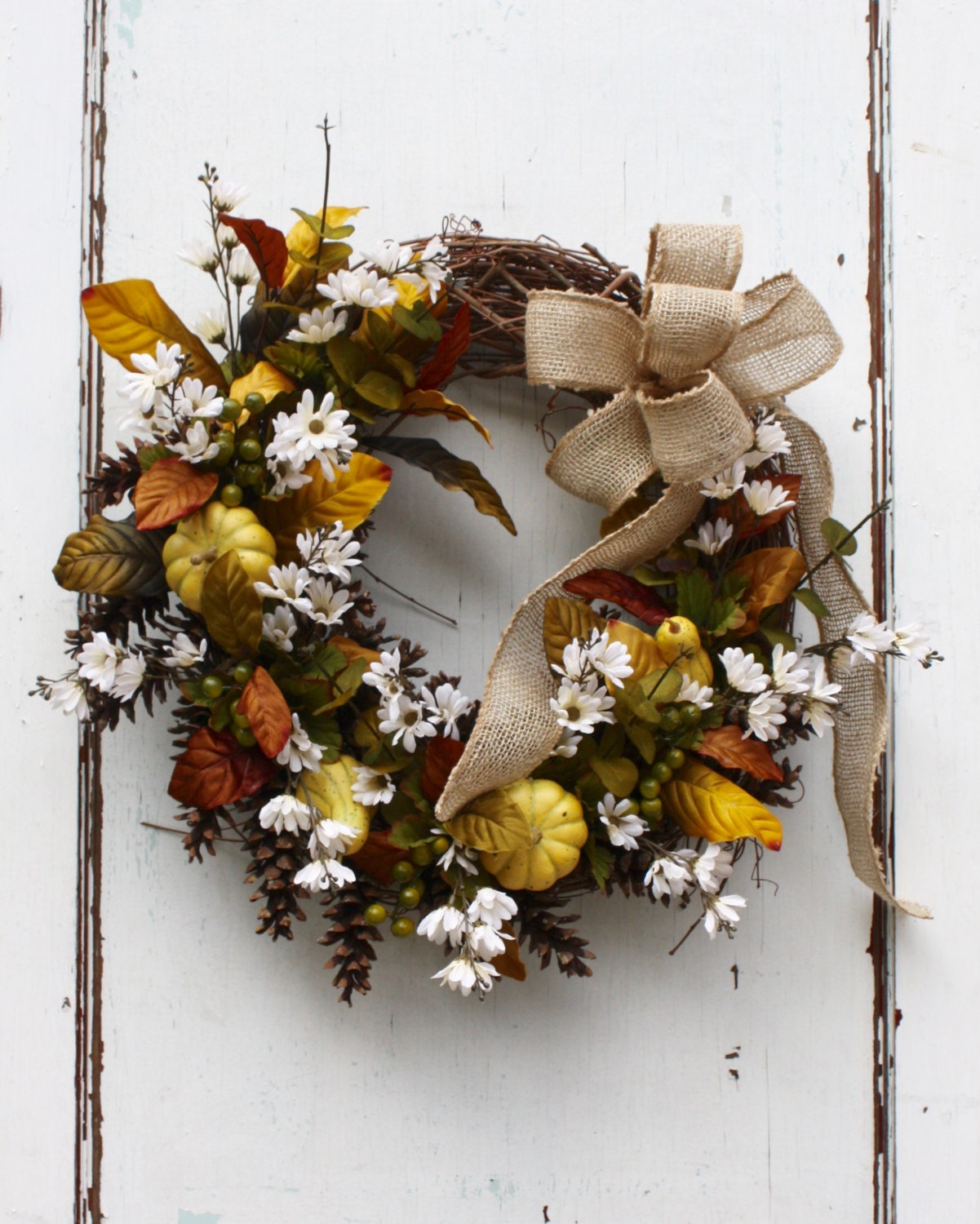 Fall Wreath Rustic Door Wreath Autumn Wreath Pinecone