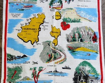 Channel Islands Linen tea towel Old/New stock - Free Postage