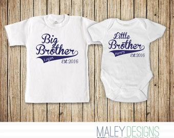 Big Brother Little Brother Set, Matching Brother Outfits, Coordinating Sibing Shirts, Big Brother Little Brother Shirt, Brother Shirts