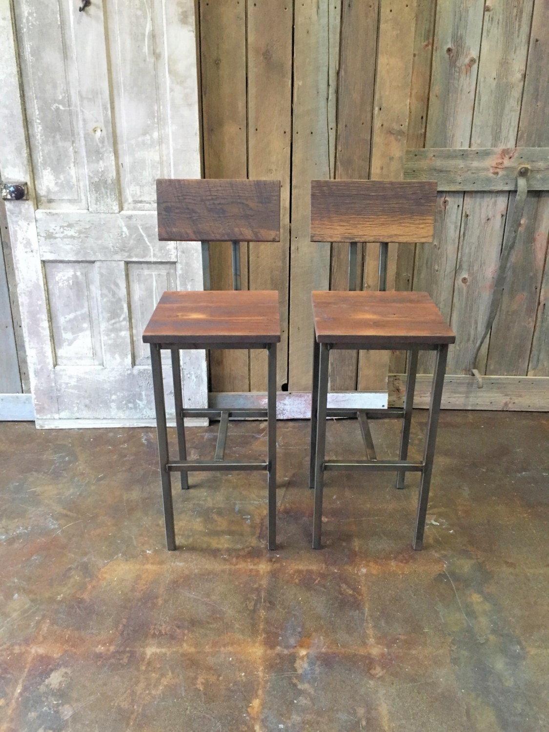 Reclaimed Wood Bar Stools Images