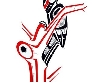 Large Haida Eagle Silkscreen Print 28 x 21 by NativeArtPrints