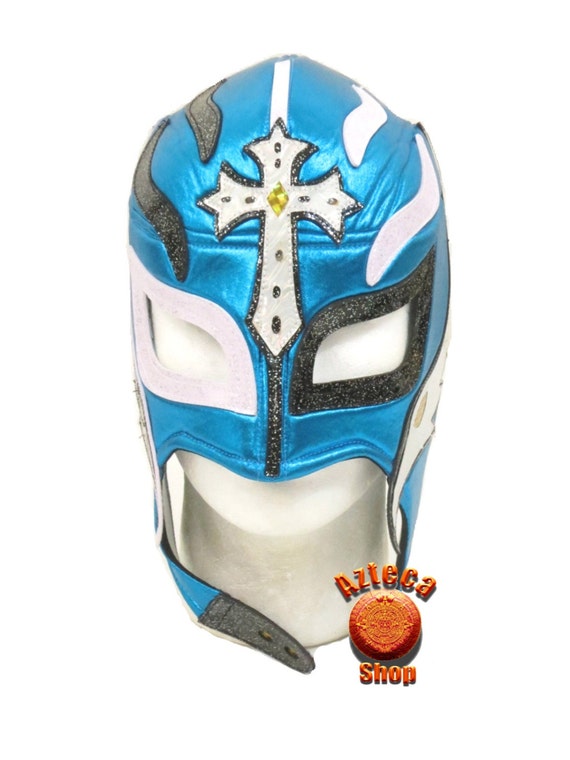 WWE Rey Mysterio Wrestling Mask Electric Blue Von AztecaShop