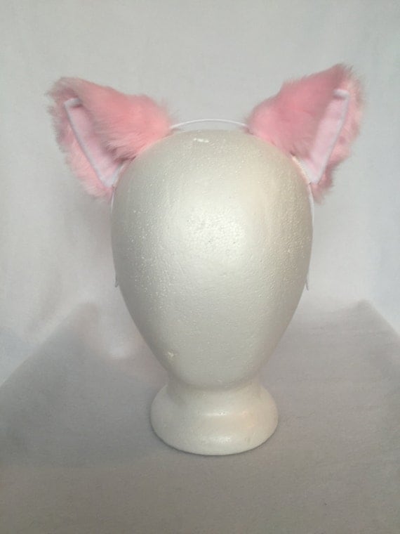 Pink Kitty Ears Headband Pink Cat ears with white inner color