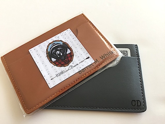 Custom Engraved Leather Business Card Holder By BrambleandBeene