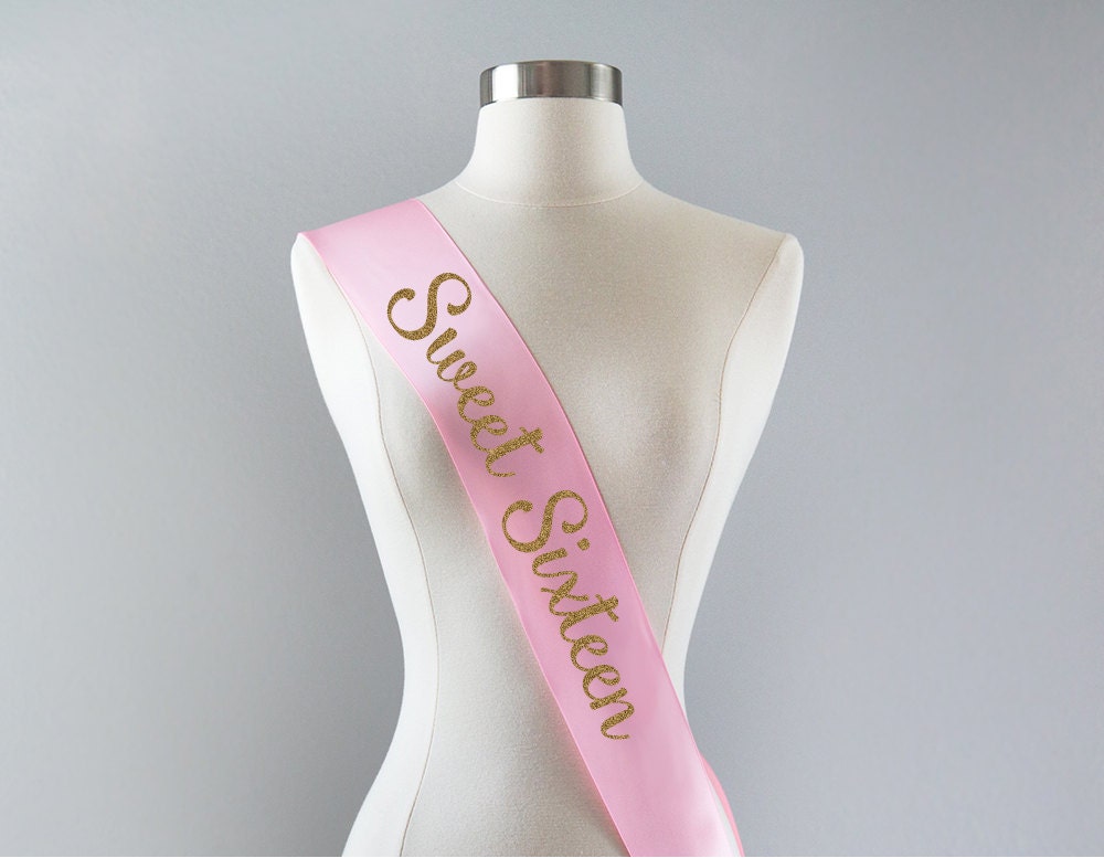 Sweet Sixteen Sash Sweet 16 Sash 16th Birthday SashSweet 16