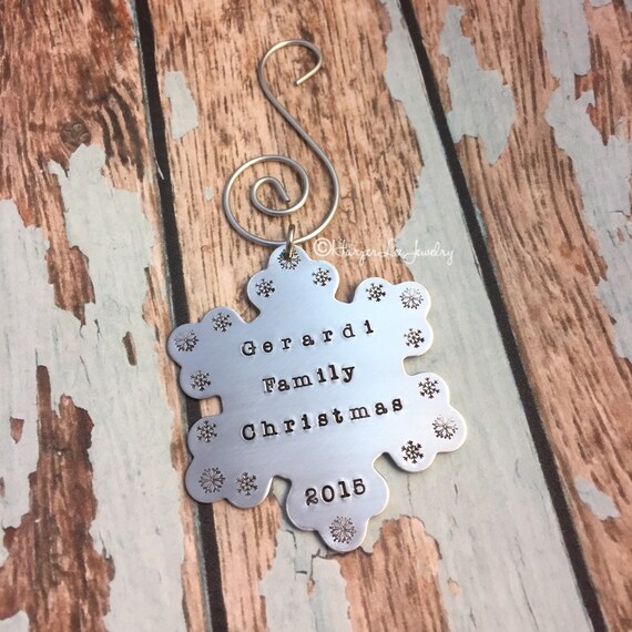 Hand Stamped Customized Snowflake Ornament